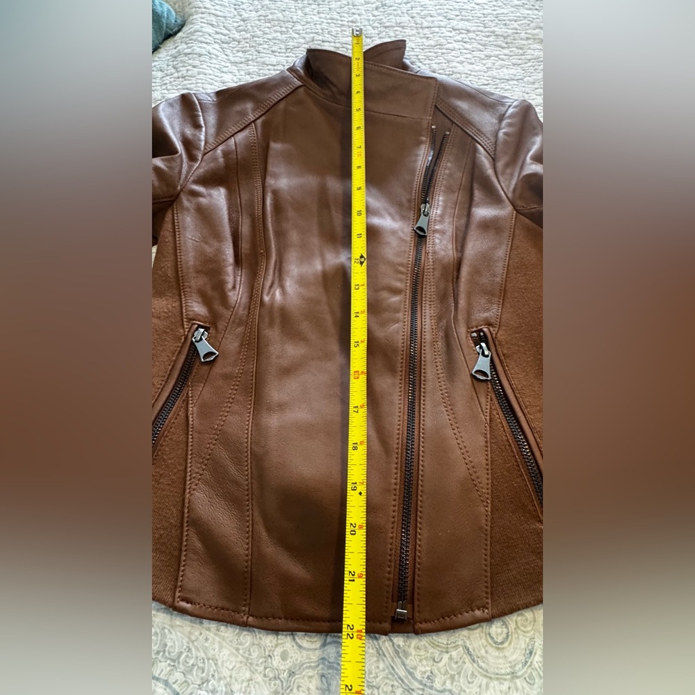 Marc New York Brown Leather Jacket Sz XS - Picture 2 of 16